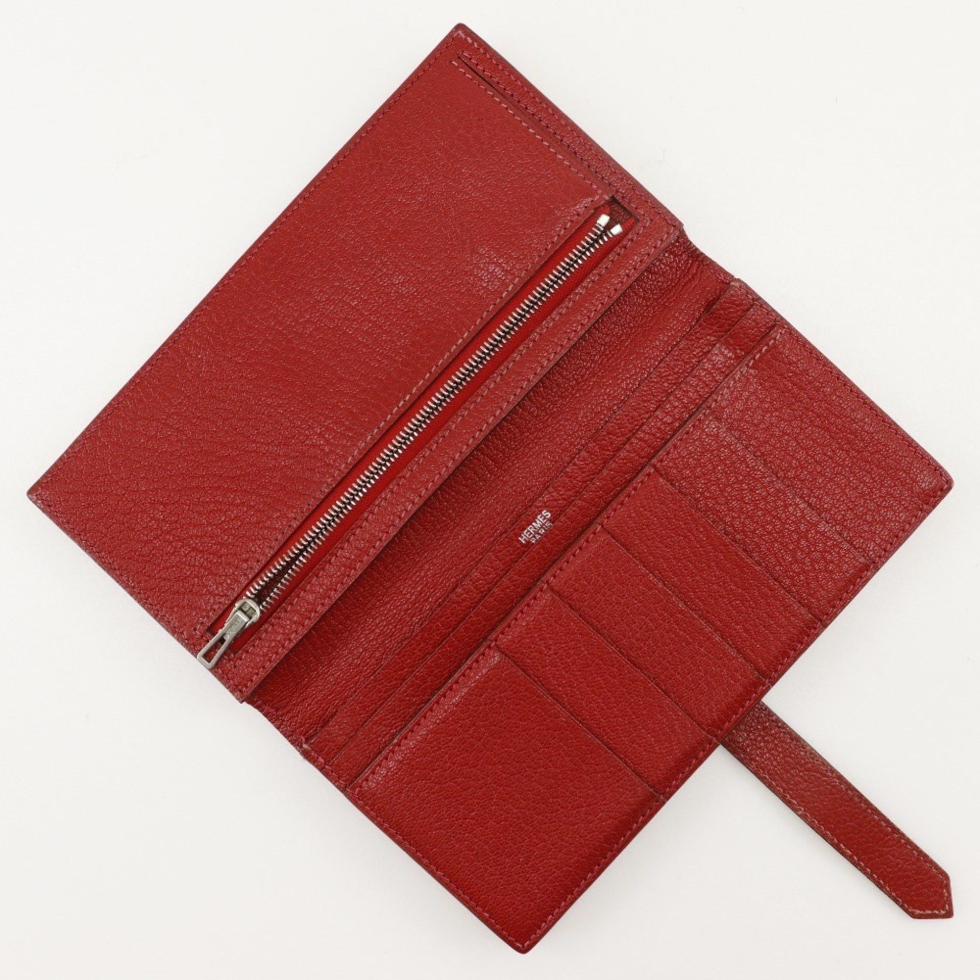 Hermes Hermes Beansufla Bi-fold Wallet 2007 Red □K Belt Clasp Women's W171724712 Size ONE SIZE - 5 Thumbnail