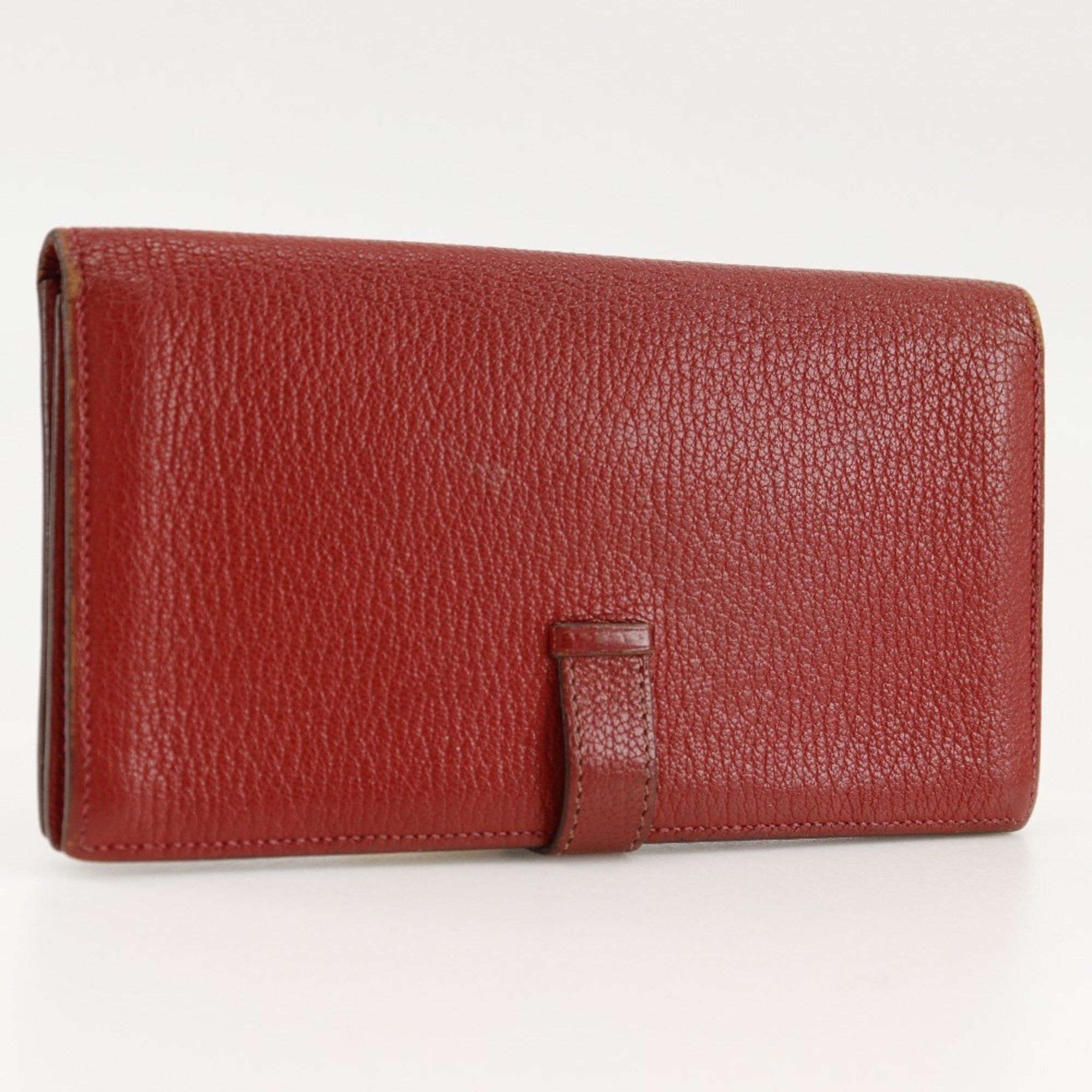 Hermes Hermes Beansufla Bi-fold Wallet 2007 Red □K Belt Clasp Women's W171724712 Size ONE SIZE - 3 Thumbnail