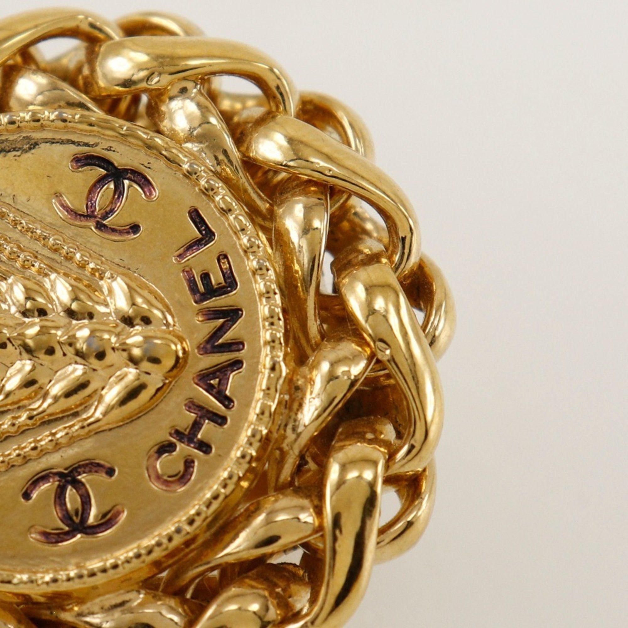 Chanel CHANEL Rice motif earrings, gold plated, approx. 50.0g, motif, women's Size ONE SIZE - 5 Thumbnail