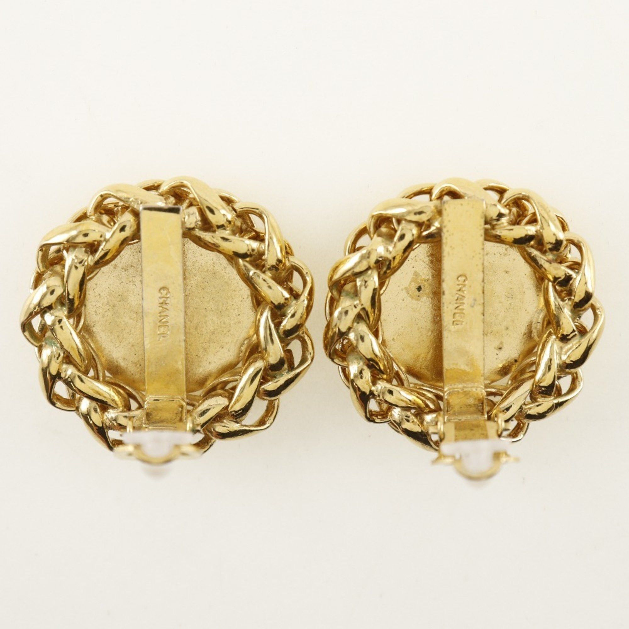 Chanel CHANEL Rice motif earrings, gold plated, approx. 50.0g, motif, women's Size ONE SIZE - 4 Thumbnail