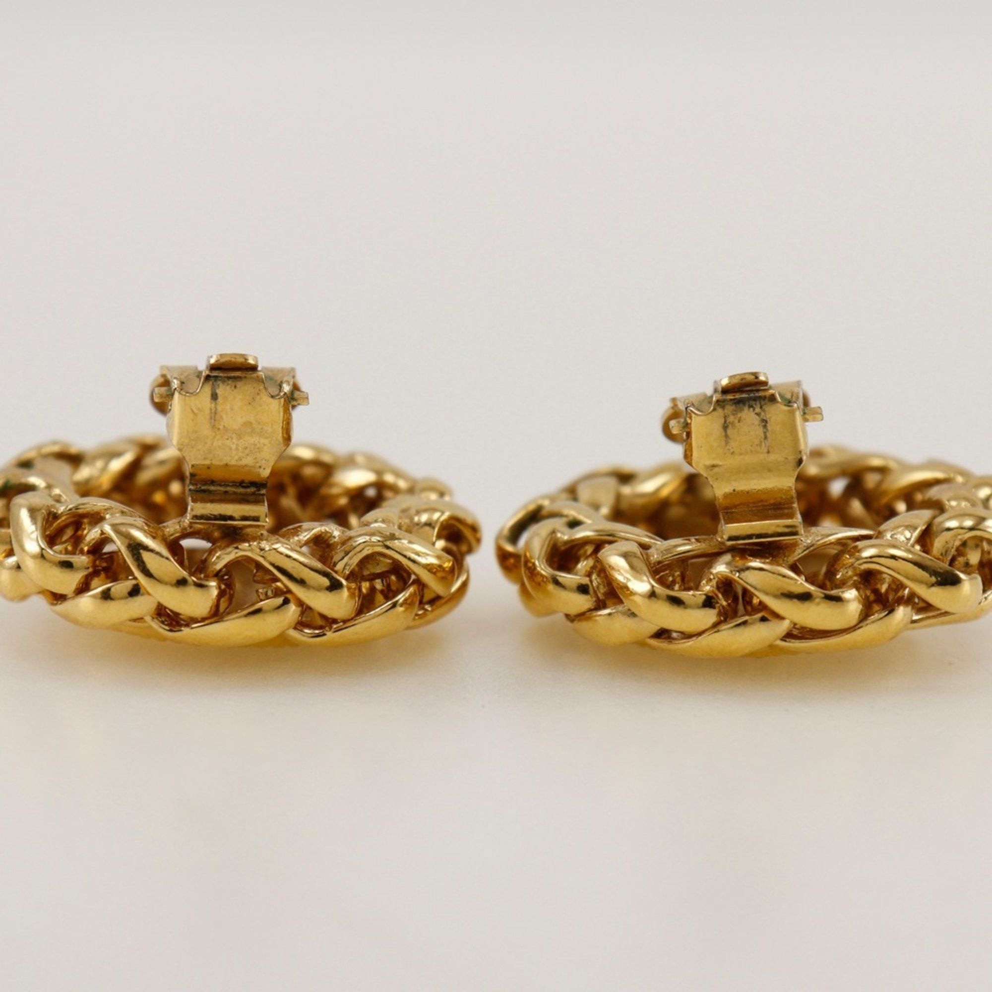 Chanel CHANEL Rice motif earrings, gold plated, approx. 50.0g, motif, women's Size ONE SIZE - 6 Thumbnail