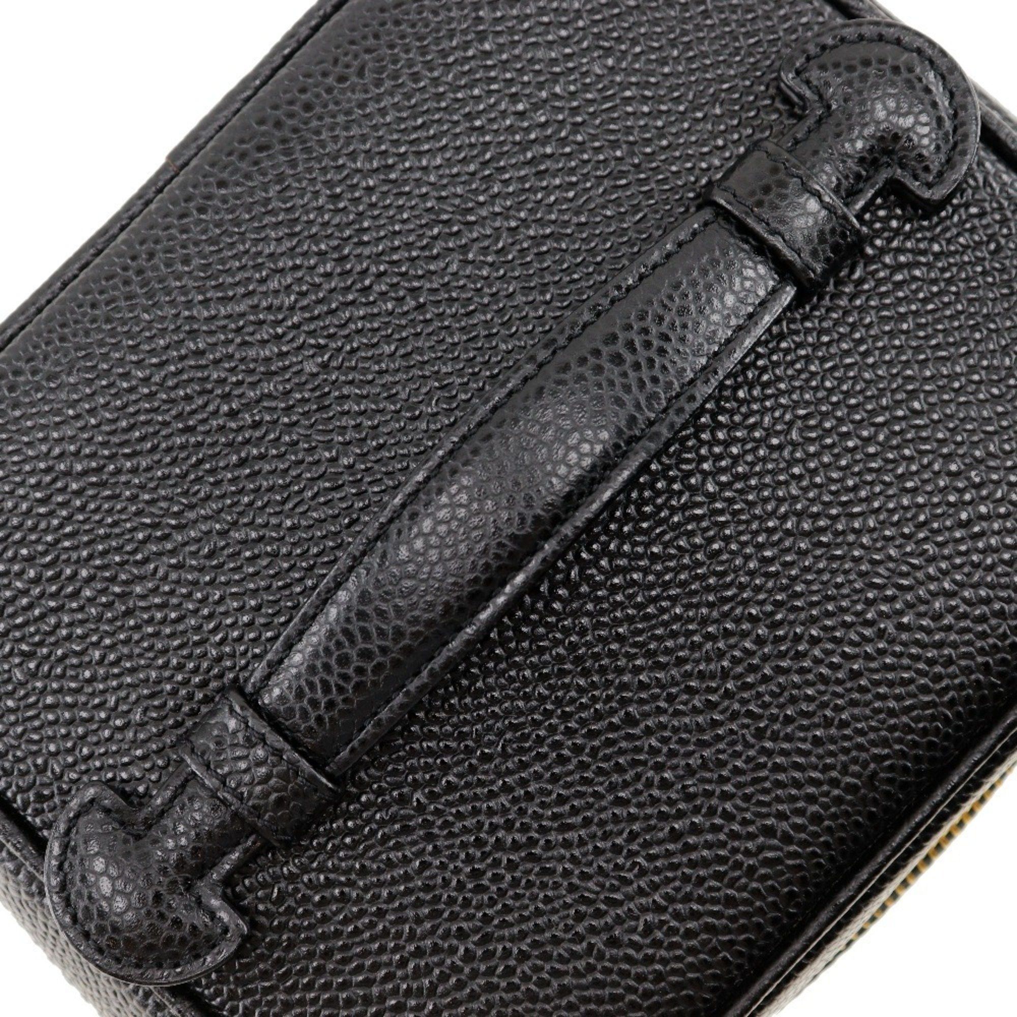 Chanel CHANEL Vanity Handbag A01998 Caviar Skin Black Women's Size ONE SIZE - 5 Thumbnail