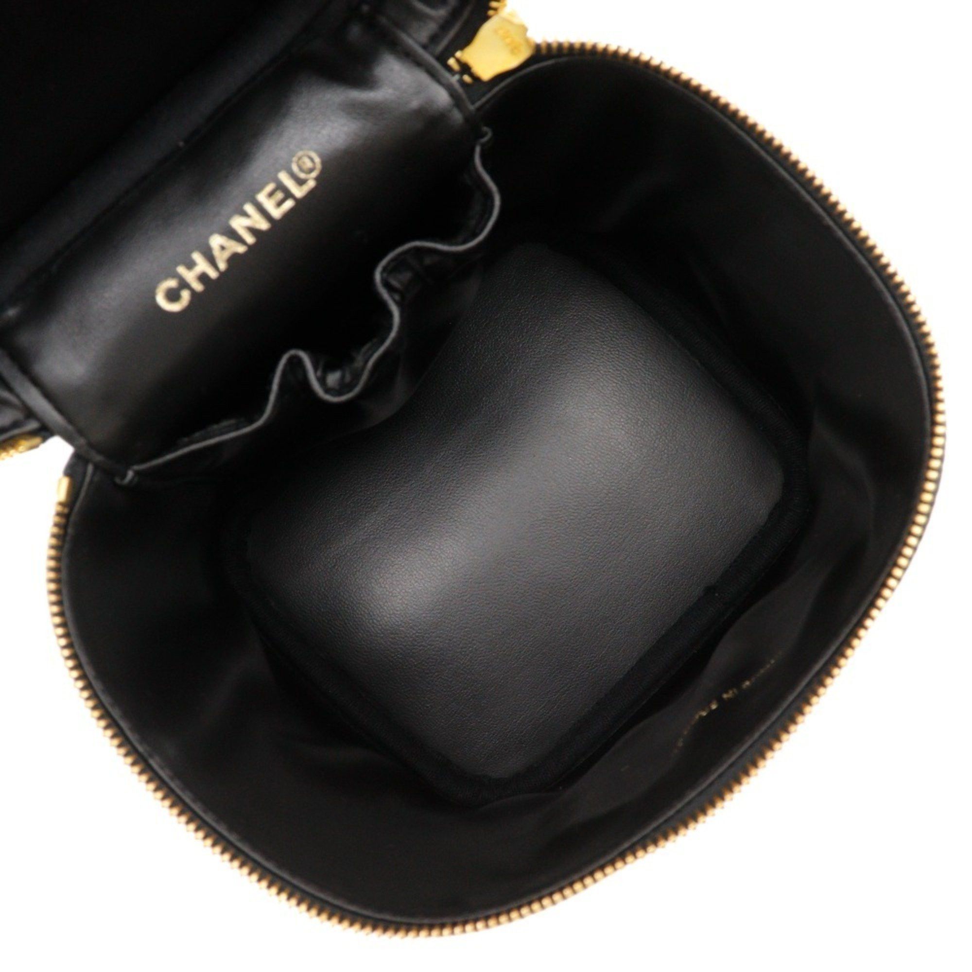 Chanel CHANEL Vanity Handbag A01998 Caviar Skin Black Women's Size ONE SIZE - 6 Thumbnail