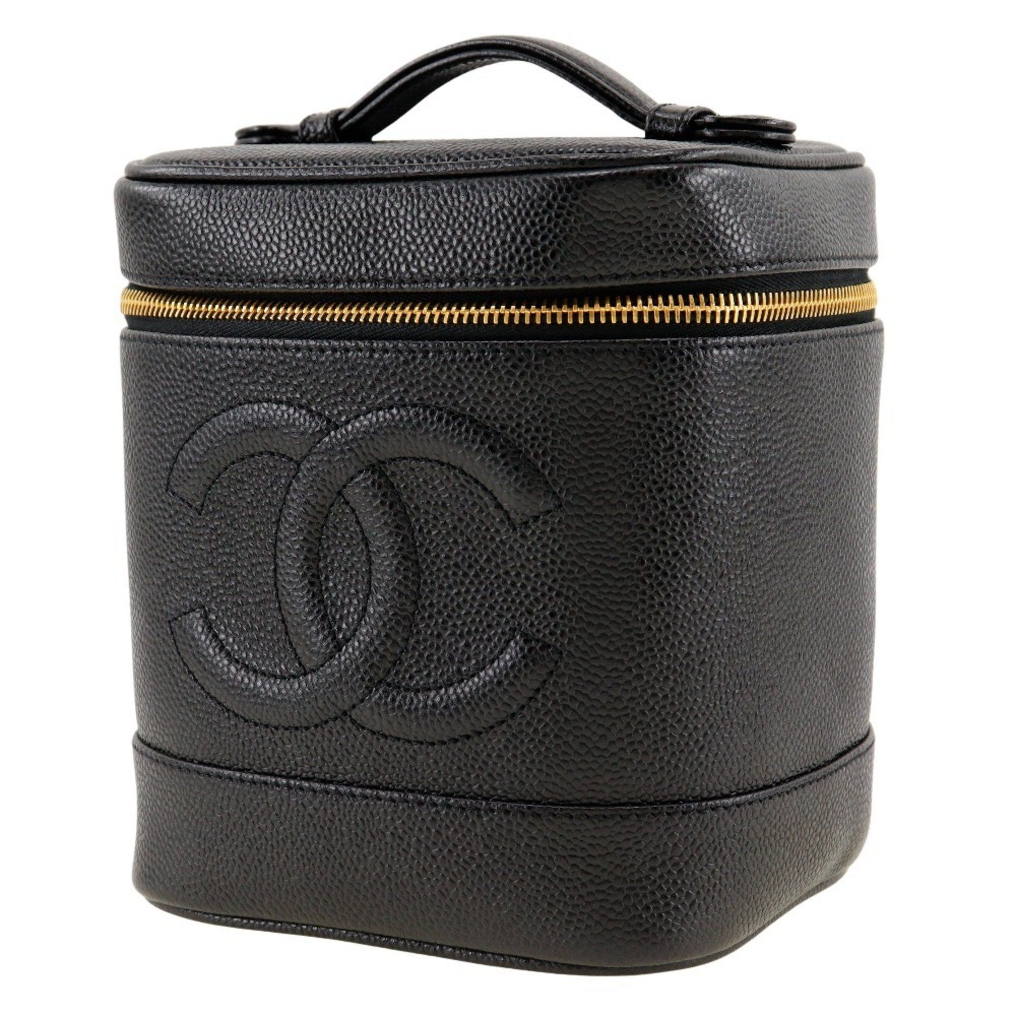 Chanel CHANEL Vanity Handbag A01998 Caviar Skin Black Women's Size ONE SIZE - 2 Thumbnail