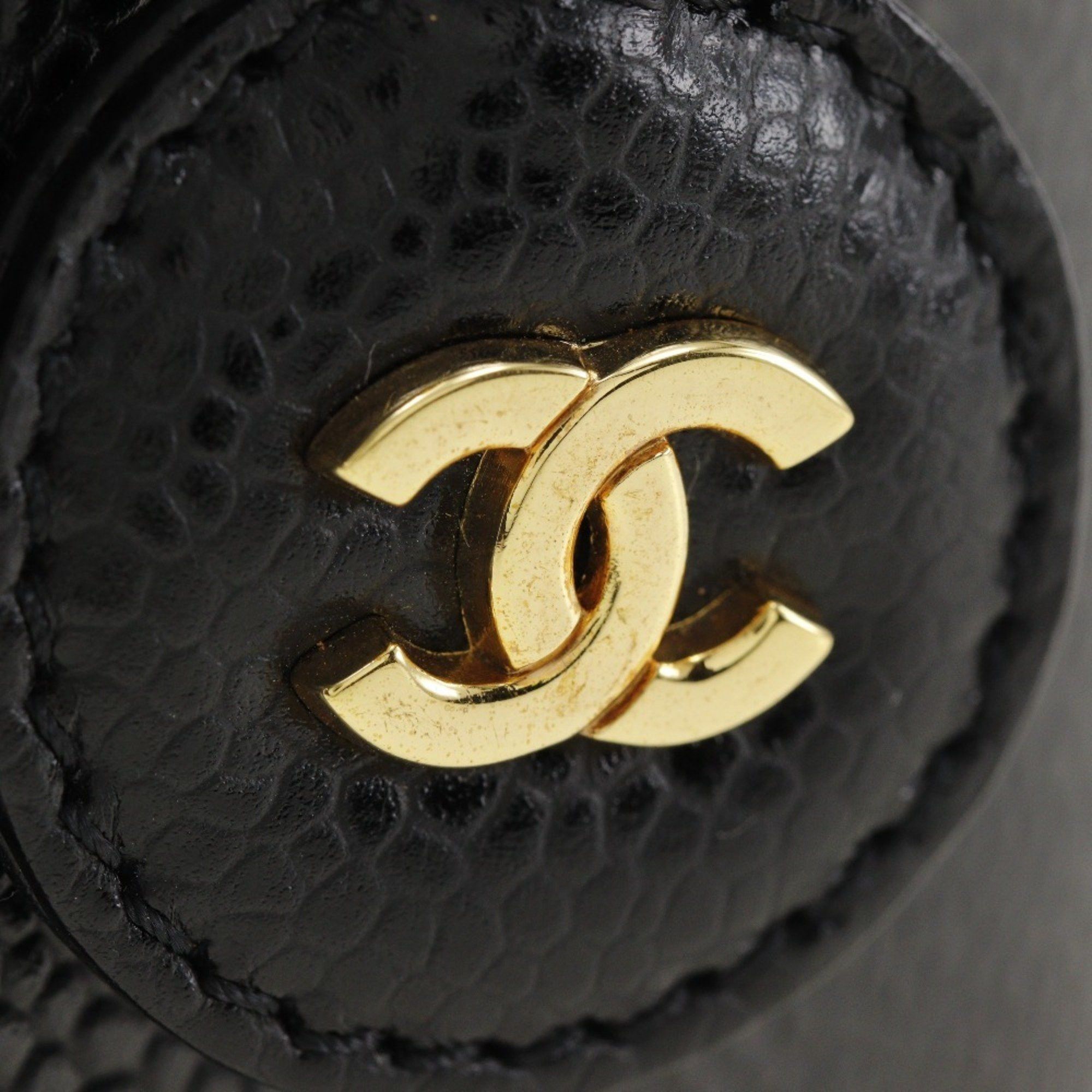 Chanel CHANEL Vanity Handbag A01998 Caviar Skin Black Women's Size ONE SIZE - 8 Thumbnail