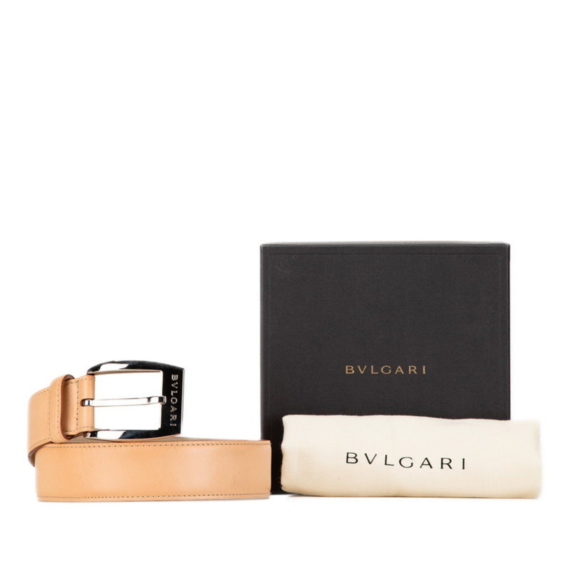 Bvlgari BVLGARI Men's Beige Leather Belt Size ONE SIZE - 7 Thumbnail