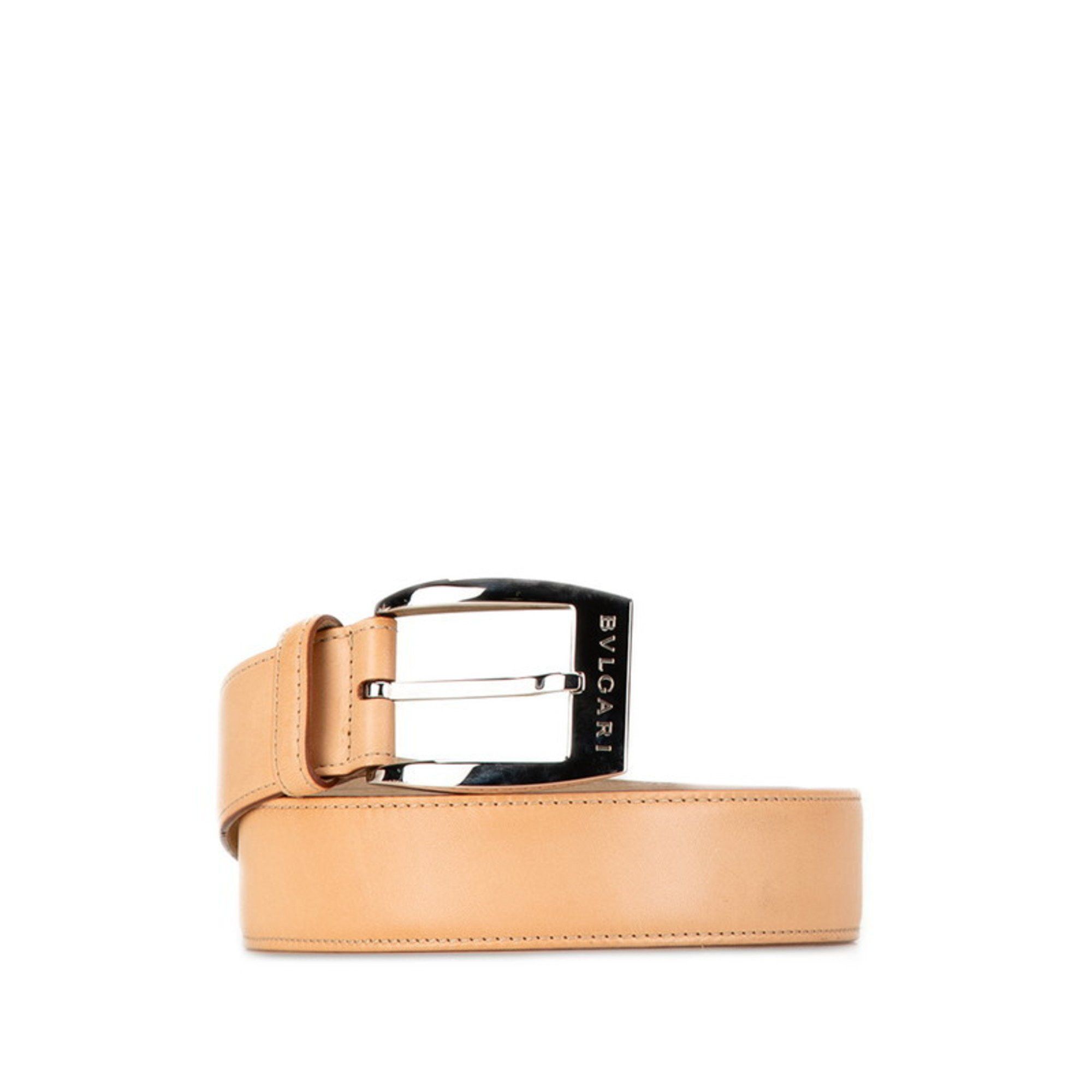 Bvlgari BVLGARI Men's Beige Leather Belt Size ONE SIZE - 2 Thumbnail