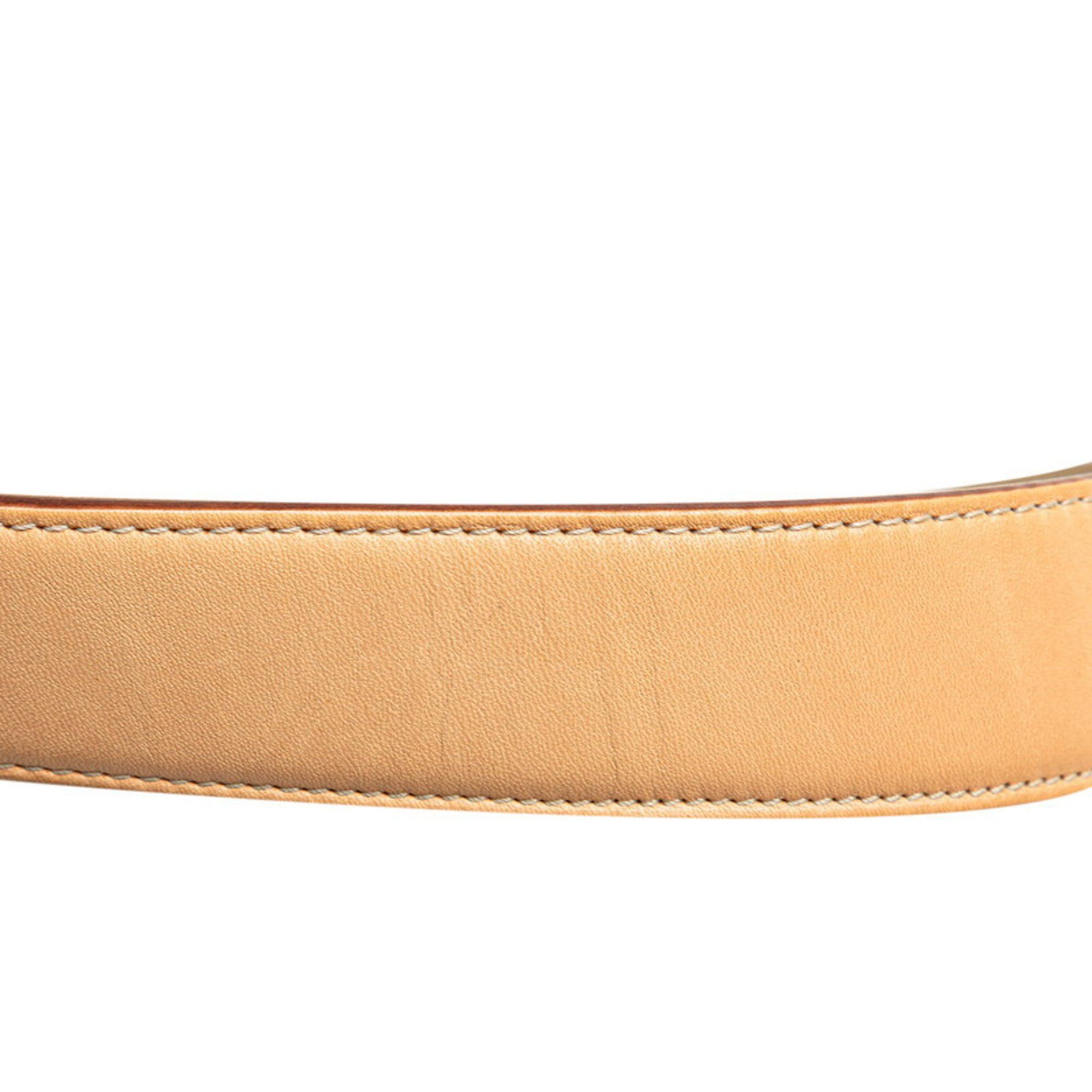 Bvlgari BVLGARI Men's Beige Leather Belt Size ONE SIZE - 5 Thumbnail