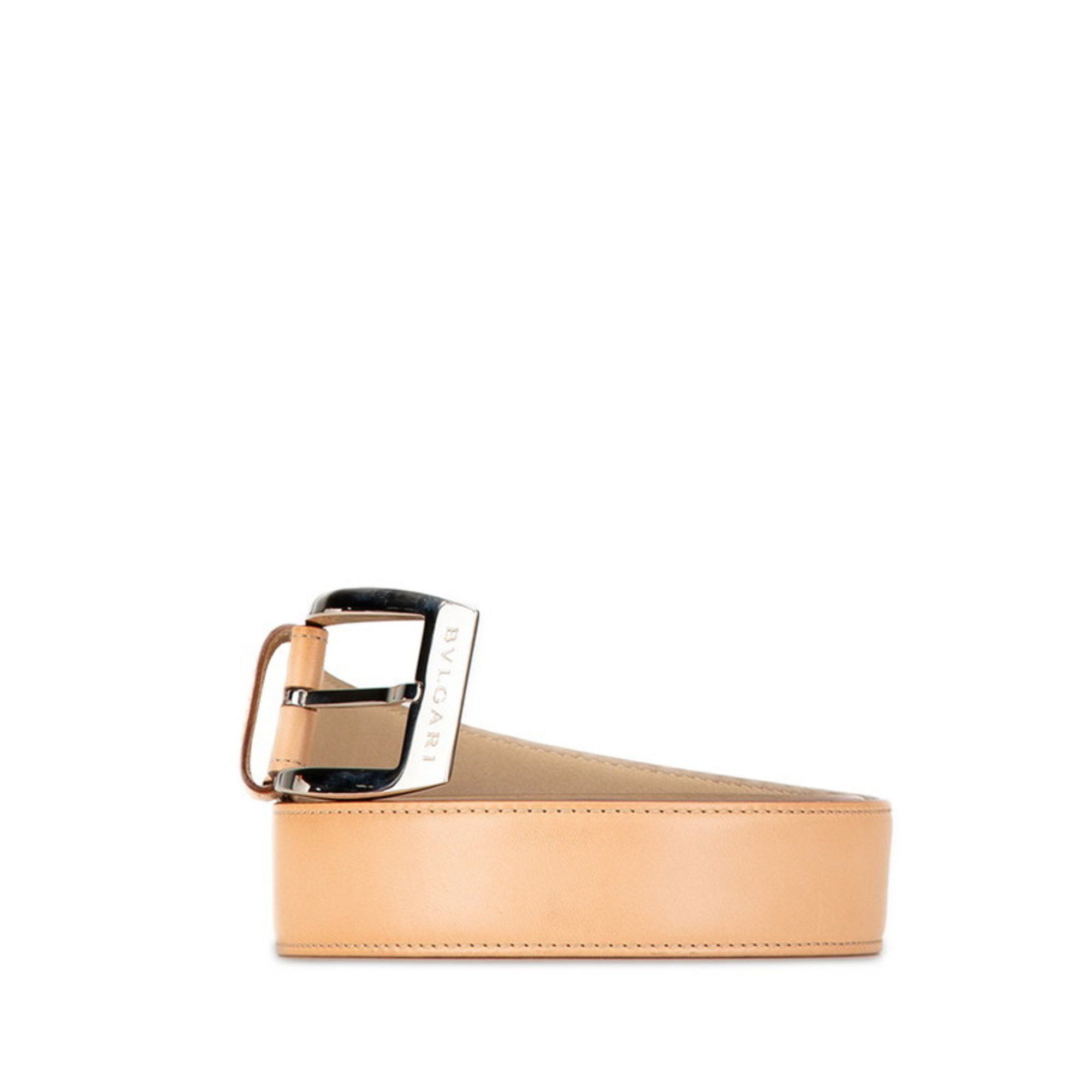 Bvlgari BVLGARI Men's Beige Leather Belt Size ONE SIZE - 3 Thumbnail
