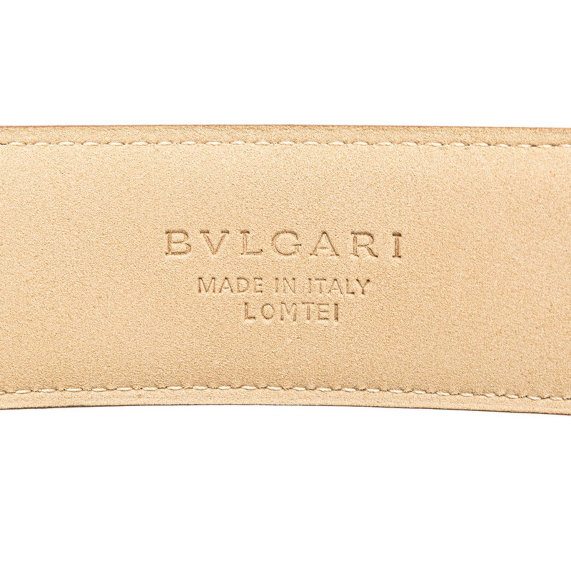 Bvlgari BVLGARI Men's Beige Leather Belt Size ONE SIZE - 6 Thumbnail