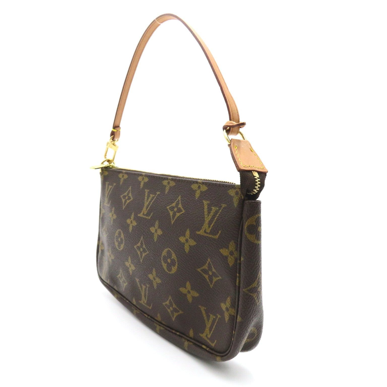 Louis Vuitton Louis Vuitton Pochette Accessoires Handbag Coated Canvas Monogram Brown Size ONE SIZE - 3 Thumbnail