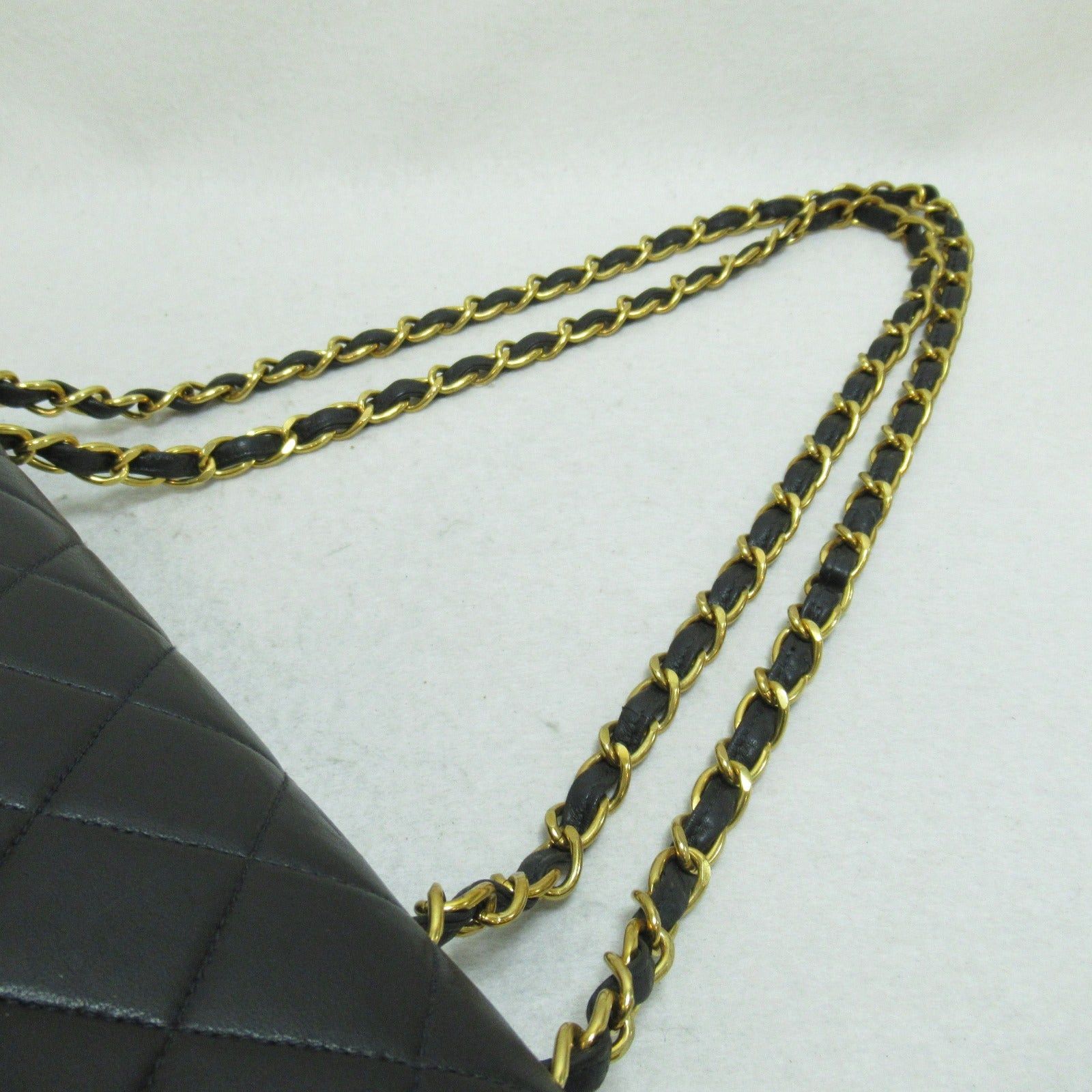 Chanel Chanel Decamatlassé Chain Shoulder Bag Lambskin (Sheepskin) Black Gold Hardware Size ONE SIZE - 8 Thumbnail