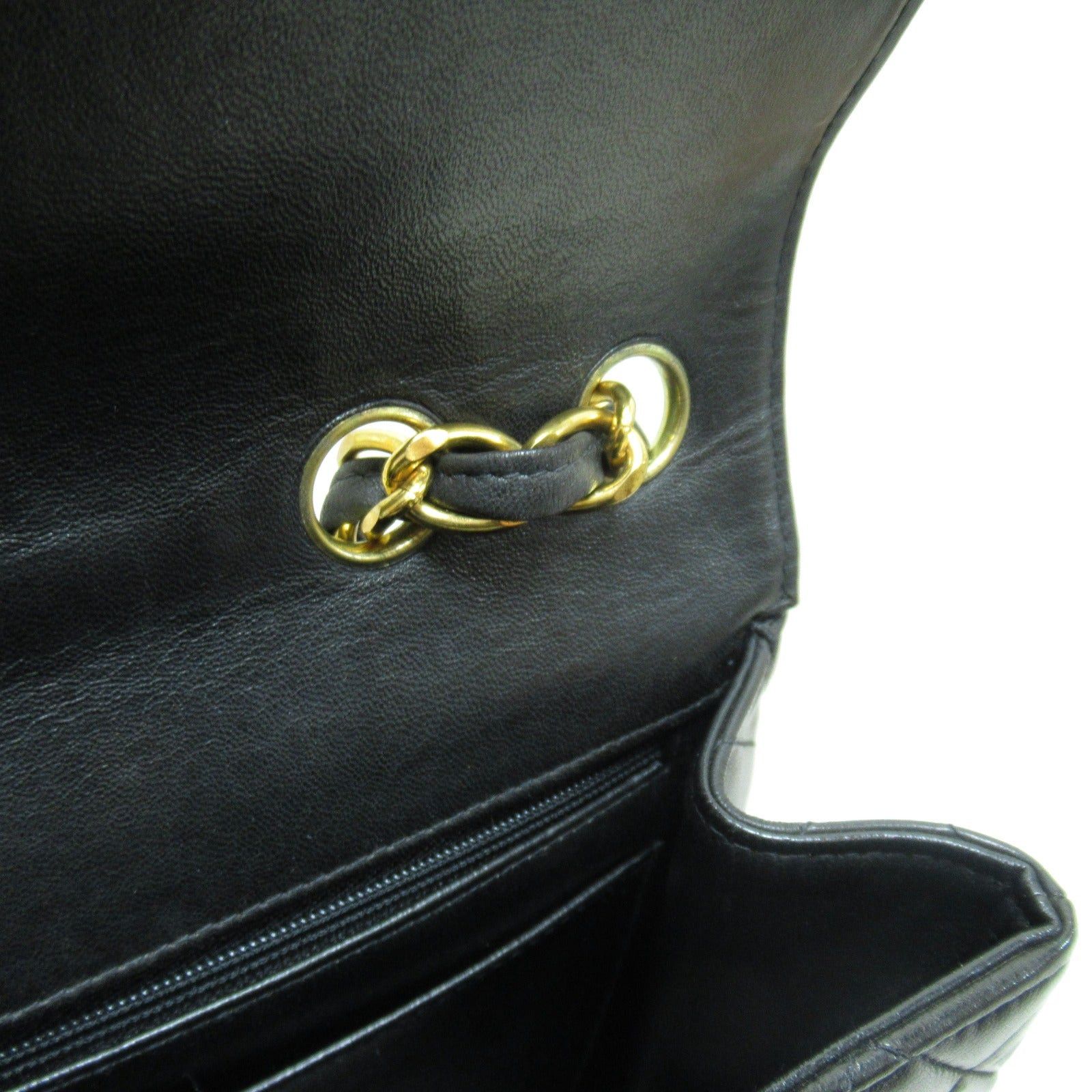Chanel Chanel Decamatlassé Chain Shoulder Bag Lambskin (Sheepskin) Black Gold Hardware Size ONE SIZE - 12 Thumbnail