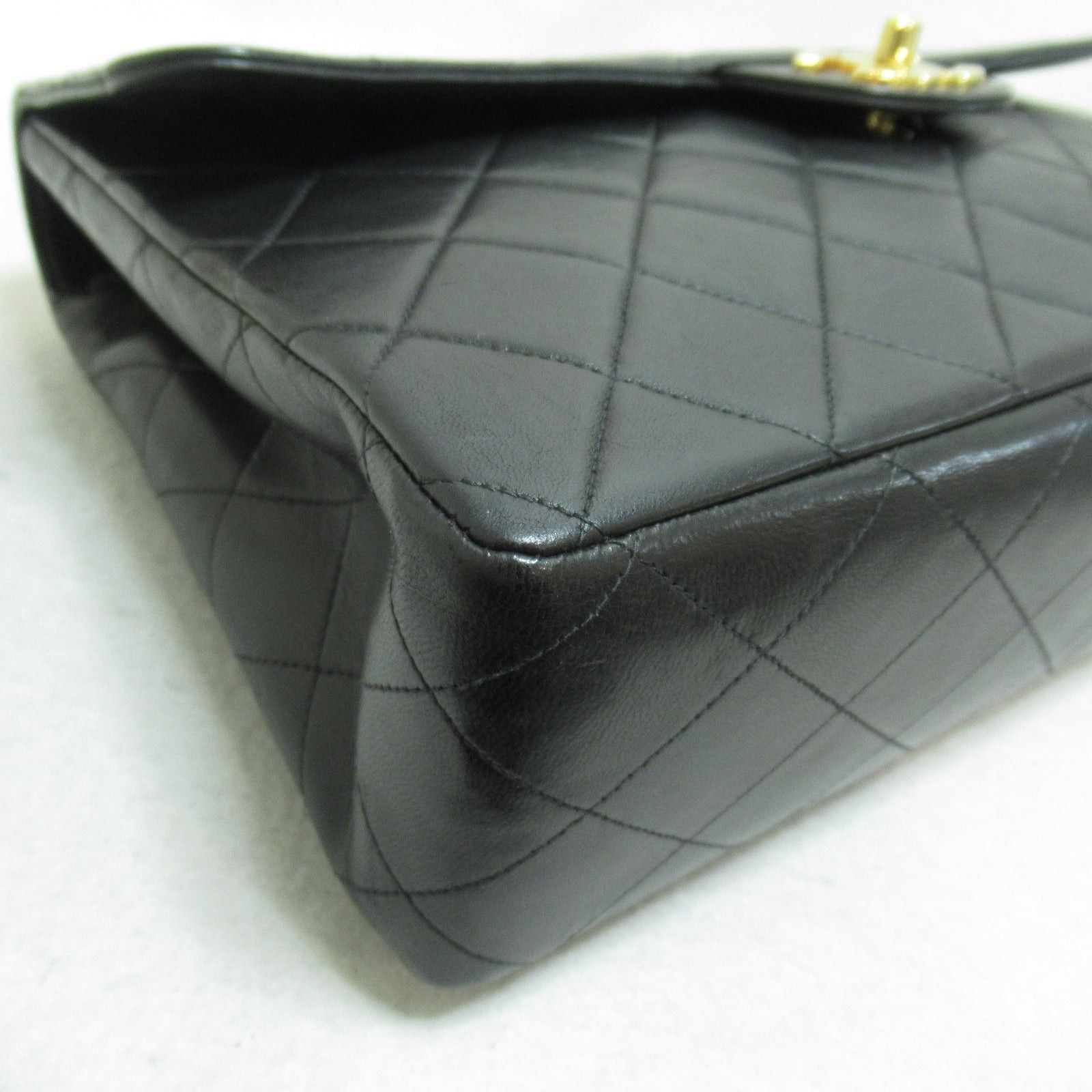 Chanel Chanel Decamatlassé Chain Shoulder Bag Lambskin (Sheepskin) Black Gold Hardware Size ONE SIZE - 10 Thumbnail