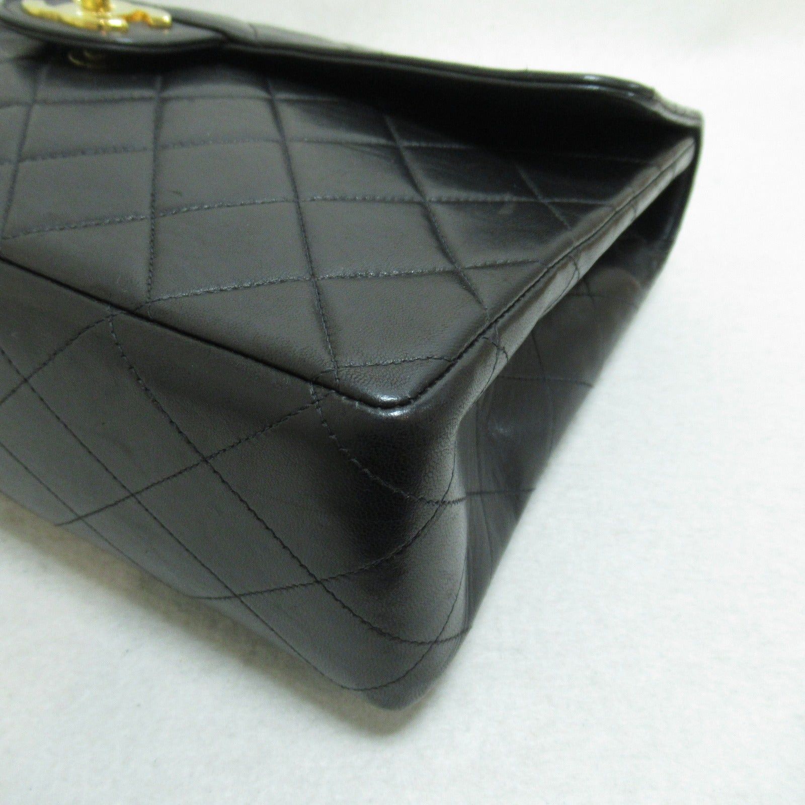 Chanel Chanel Decamatlassé Chain Shoulder Bag Lambskin (Sheepskin) Black Gold Hardware Size ONE SIZE - 9 Thumbnail