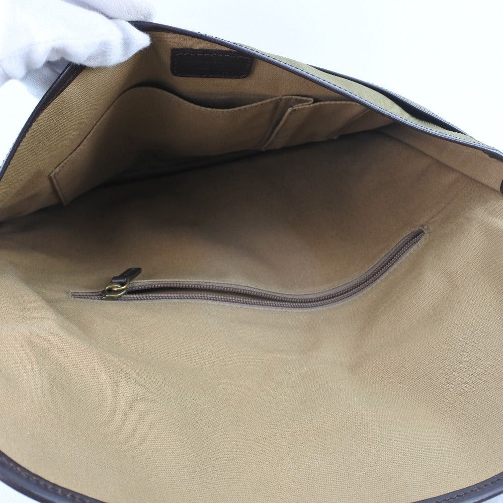 Salvatore Ferragamo Khaki Canvas Clutch Bag (Pre-Owned) Size ONE SIZE - 4 Thumbnail
