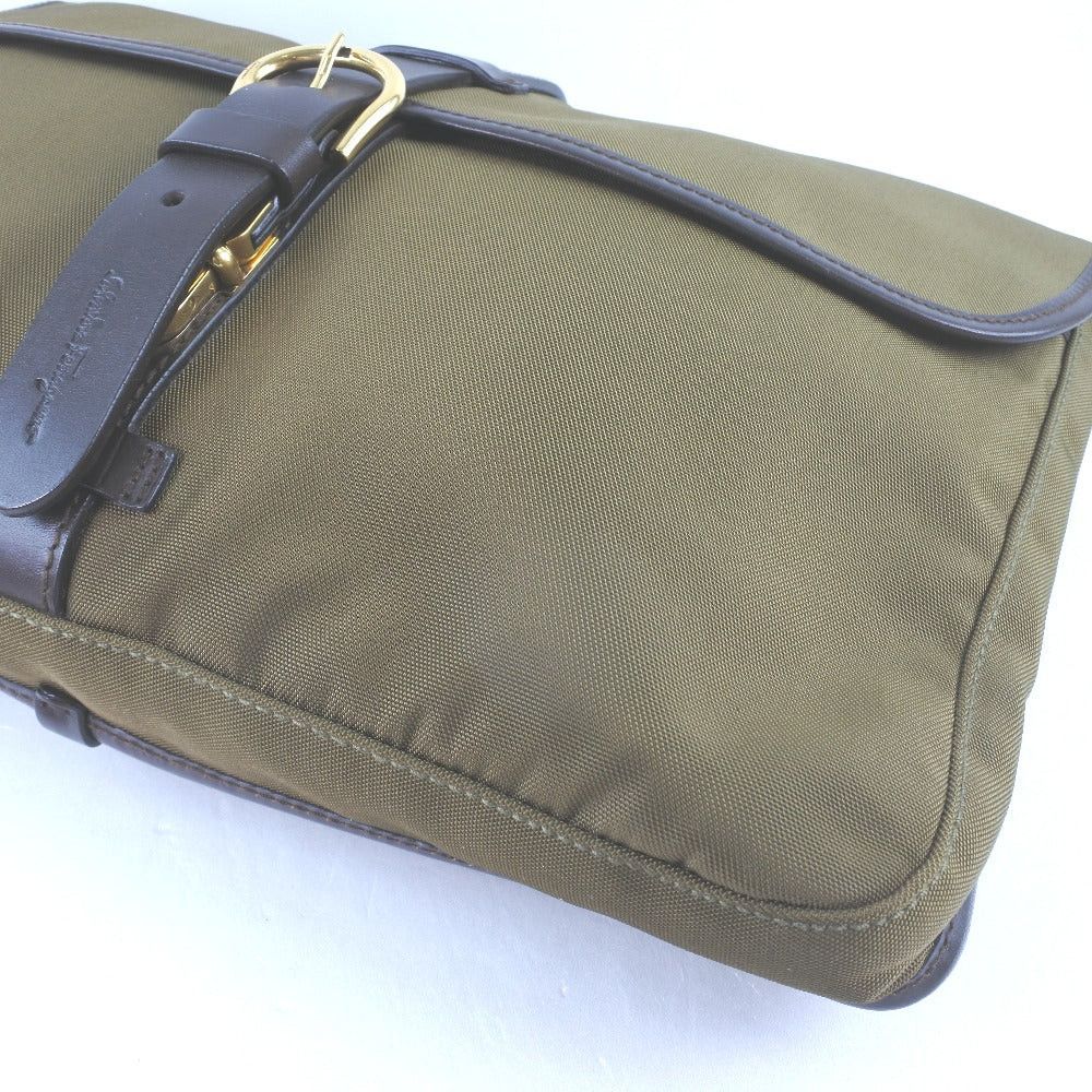 Salvatore Ferragamo Khaki Canvas Clutch Bag (Pre-Owned) Size ONE SIZE - 9 Thumbnail