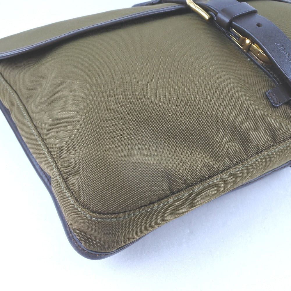 Salvatore Ferragamo Khaki Canvas Clutch Bag (Pre-Owned) Size ONE SIZE - 8 Thumbnail