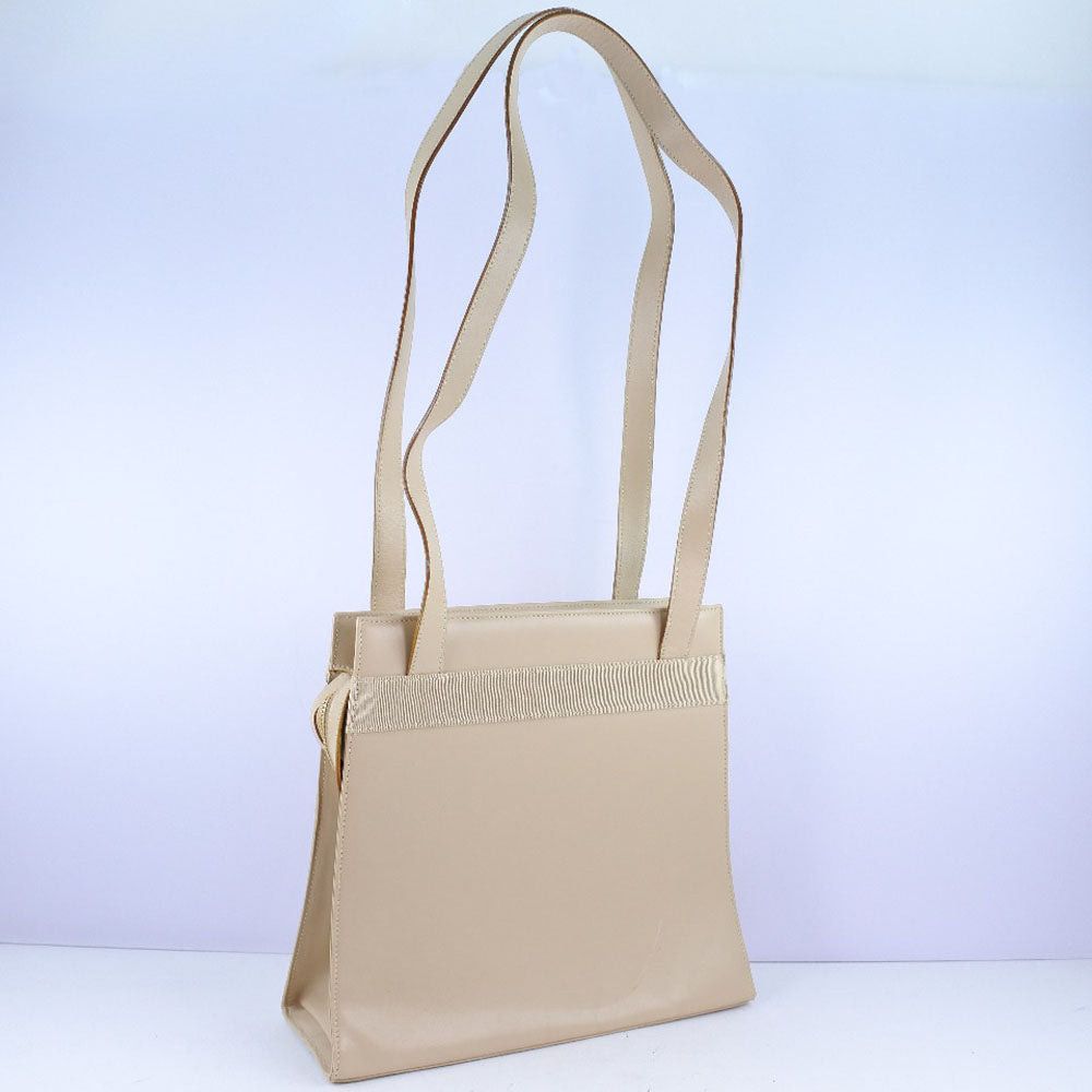 Salvatore Ferragamo Vara Beige Leather Handbag (Pre-Owned) Size ONE SIZE - 5 Thumbnail