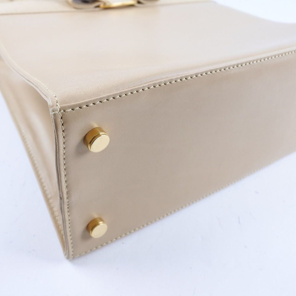 Salvatore Ferragamo Vara Beige Leather Handbag (Pre-Owned) Size ONE SIZE - 12 Thumbnail