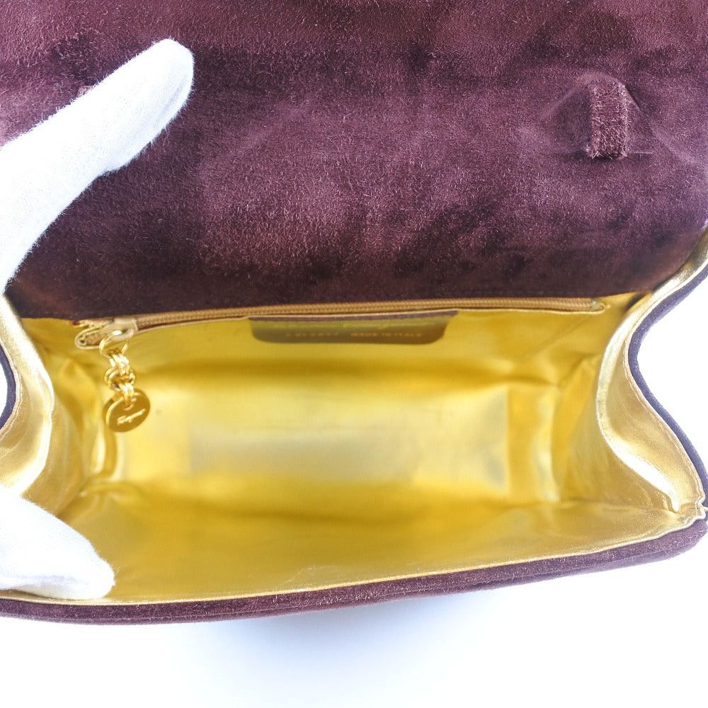 Salvatore Ferragamo Burgundy Suede Handbag (Pre-Owned) Size ONE SIZE - 8 Thumbnail