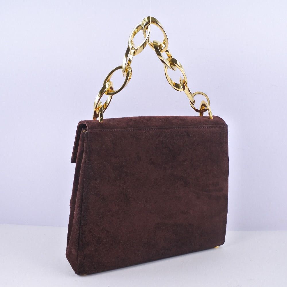 Salvatore Ferragamo Burgundy Suede Handbag (Pre-Owned) Size ONE SIZE - 7 Thumbnail