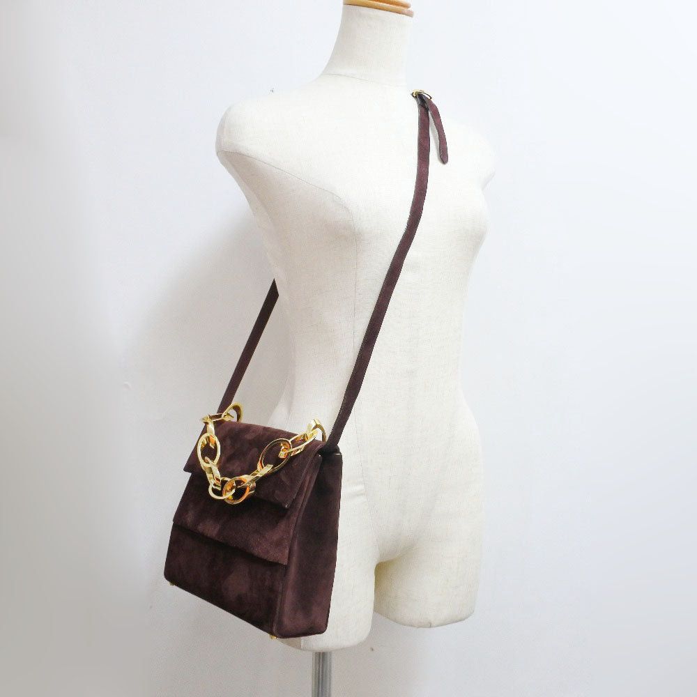 Salvatore Ferragamo Burgundy Suede Handbag (Pre-Owned) Size ONE SIZE - 6 Thumbnail