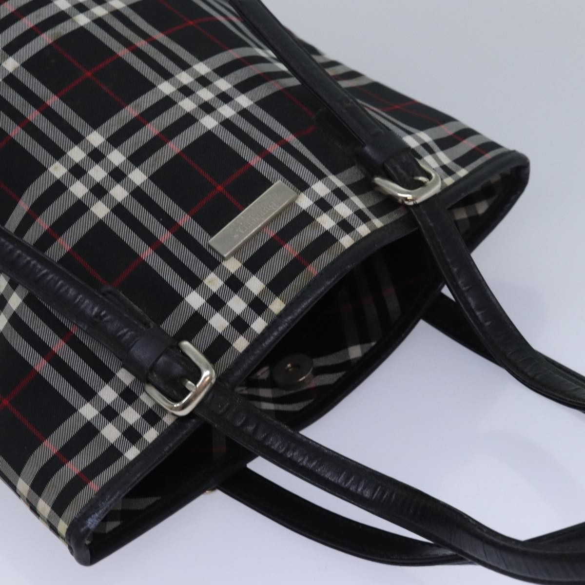 Burberry Nova Check Black Synthetic Tote Bag (Pre-Owned) Size ONE SIZE - 4 Thumbnail