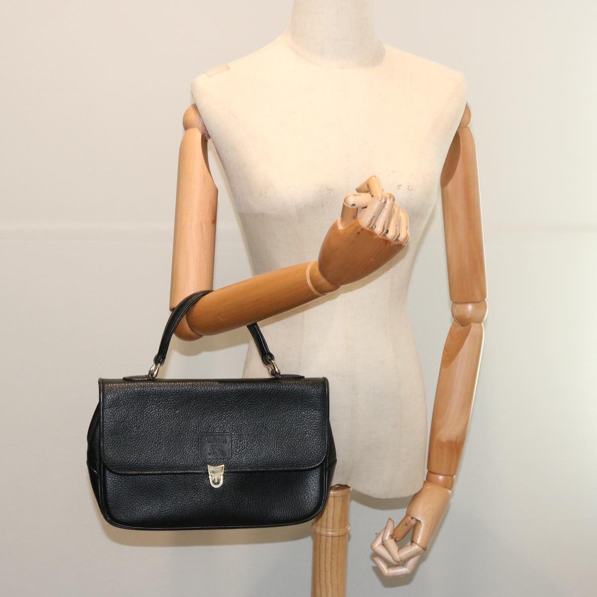 Burberry Vintage Check Black Leather Handbag (Pre-Owned) Size ONE SIZE - 8 Thumbnail