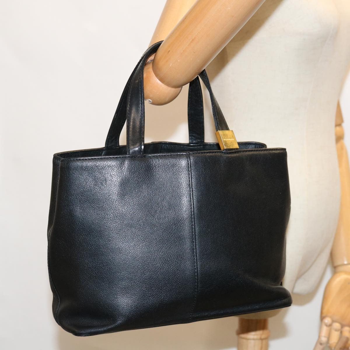 Burberry Black Leather Handbag (Pre-Owned) Size ONE SIZE - 6 Thumbnail