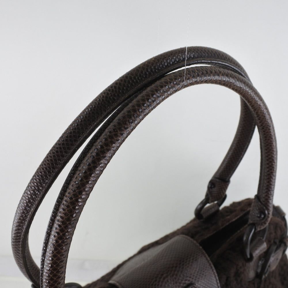 Salvatore Ferragamo Brown Wool Handbag (Pre-Owned) Size ONE SIZE - 3 Thumbnail