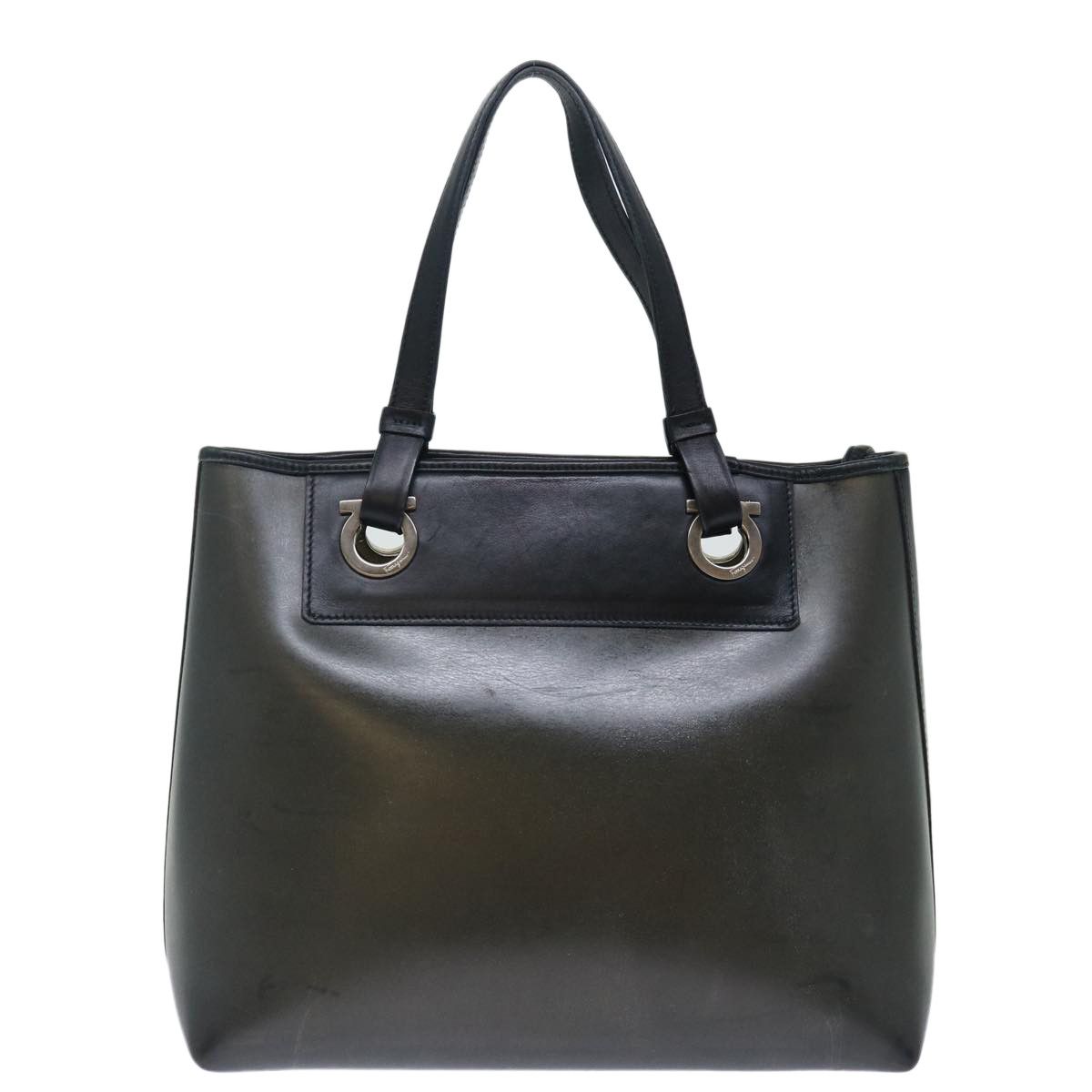 Salvatore Ferragamo Gancini Grey Leather Handbag (Pre-Owned) Size ONE SIZE - 2 Thumbnail