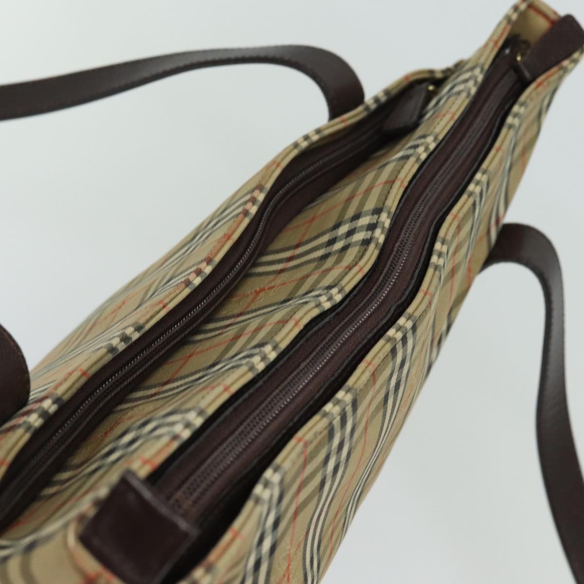 Burberry Nova Check Beige Canvas Shoulder Bag (Pre-Owned) Size ONE SIZE - 4 Thumbnail