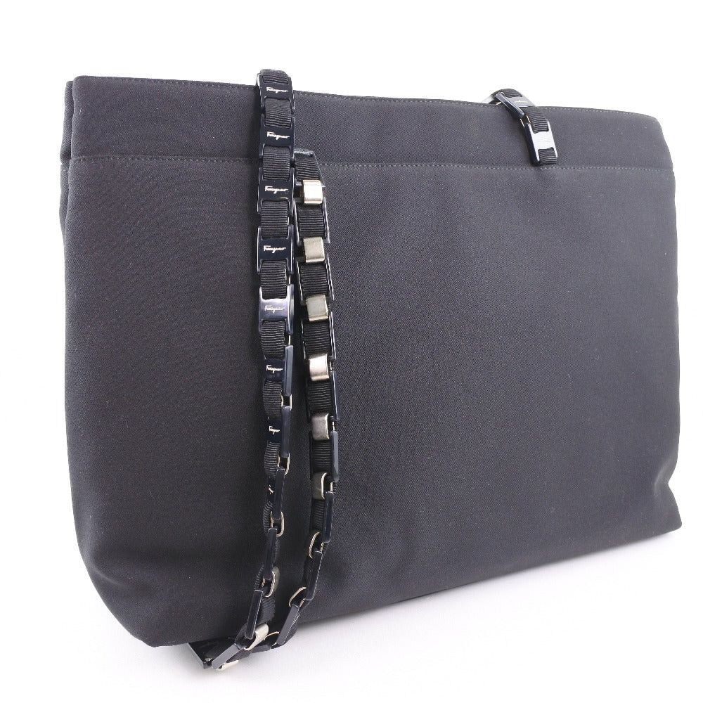 Salvatore Ferragamo Black Canvas Shoulder Bag (Pre-Owned) Size ONE SIZE - 2 Thumbnail