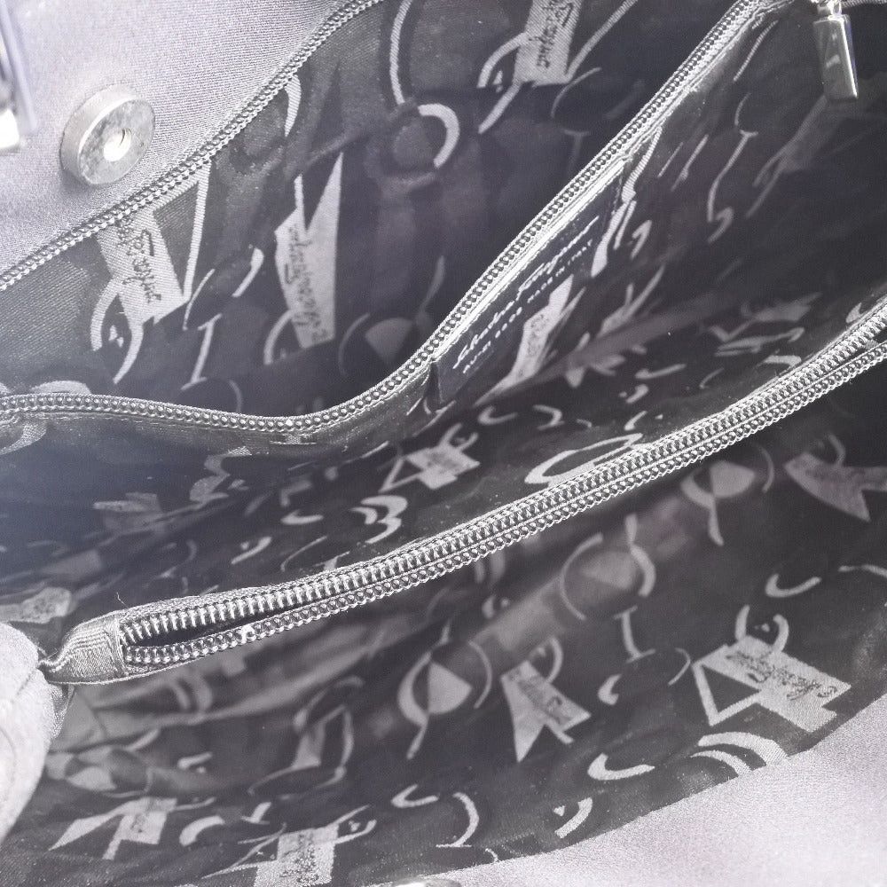 Salvatore Ferragamo Black Canvas Shoulder Bag (Pre-Owned) Size ONE SIZE - 6 Thumbnail