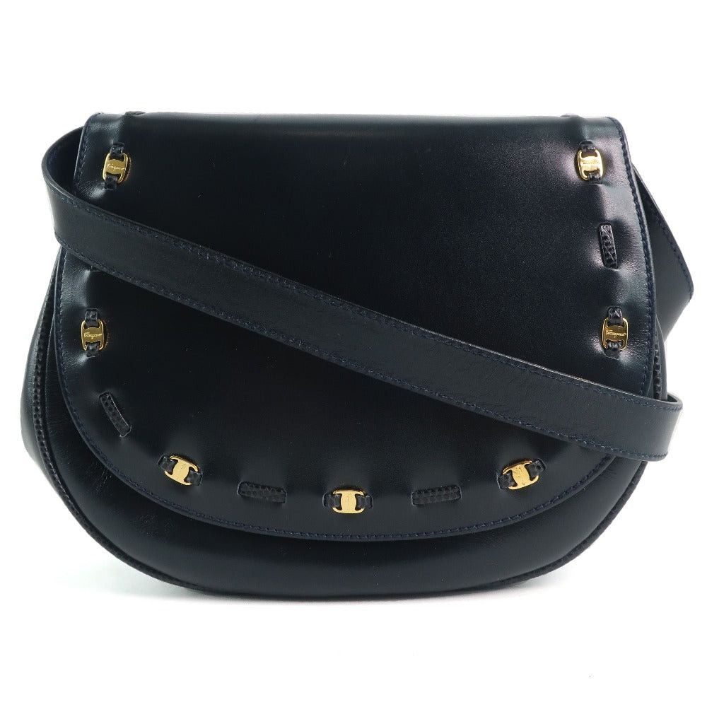 Salvatore Ferragamo Vara Black Leather Shoulder Bag (Pre-Owned) Size ONE SIZE - 5 Thumbnail