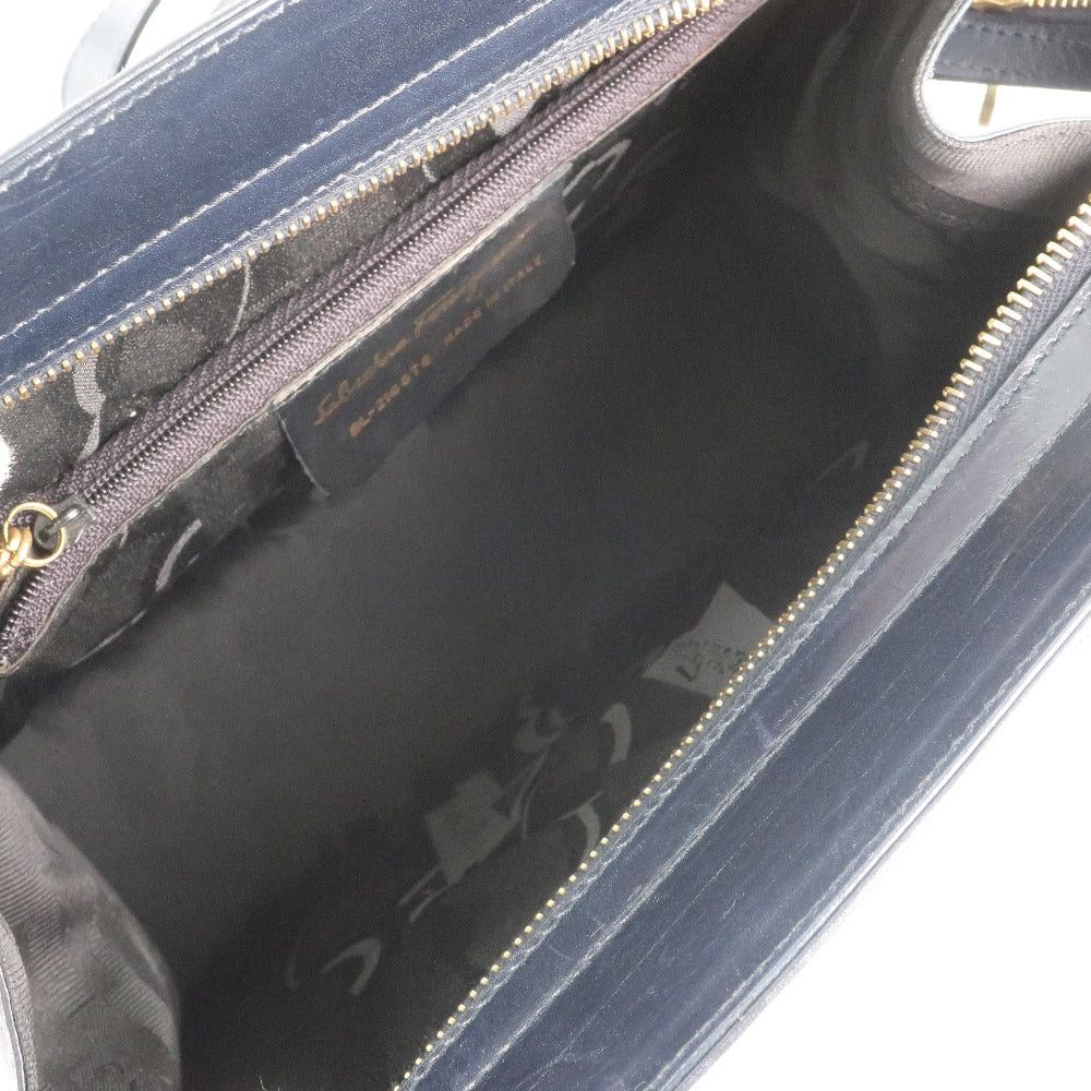 Salvatore Ferragamo Vala Navy Leather Shoulder Bag (Pre-Owned) Size ONE SIZE - 5 Thumbnail