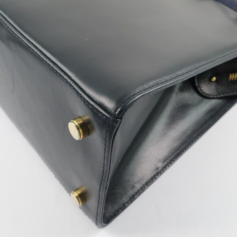 Salvatore Ferragamo Vala Navy Leather Shoulder Bag (Pre-Owned) Size ONE SIZE - 9 Thumbnail
