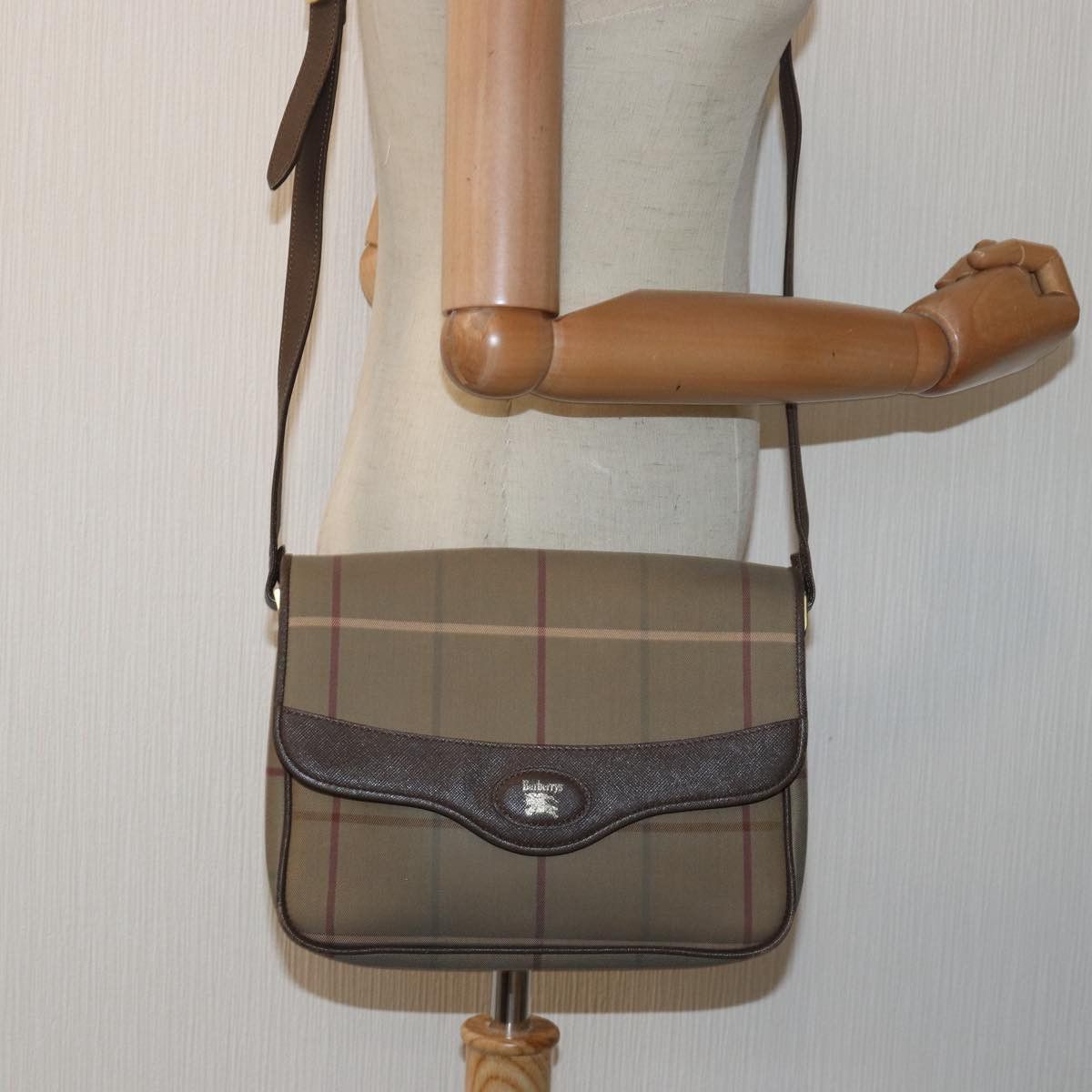 Burberry Nova Check Beige Canvas Shoulder Bag (Pre-Owned) Size ONE SIZE - 7 Thumbnail