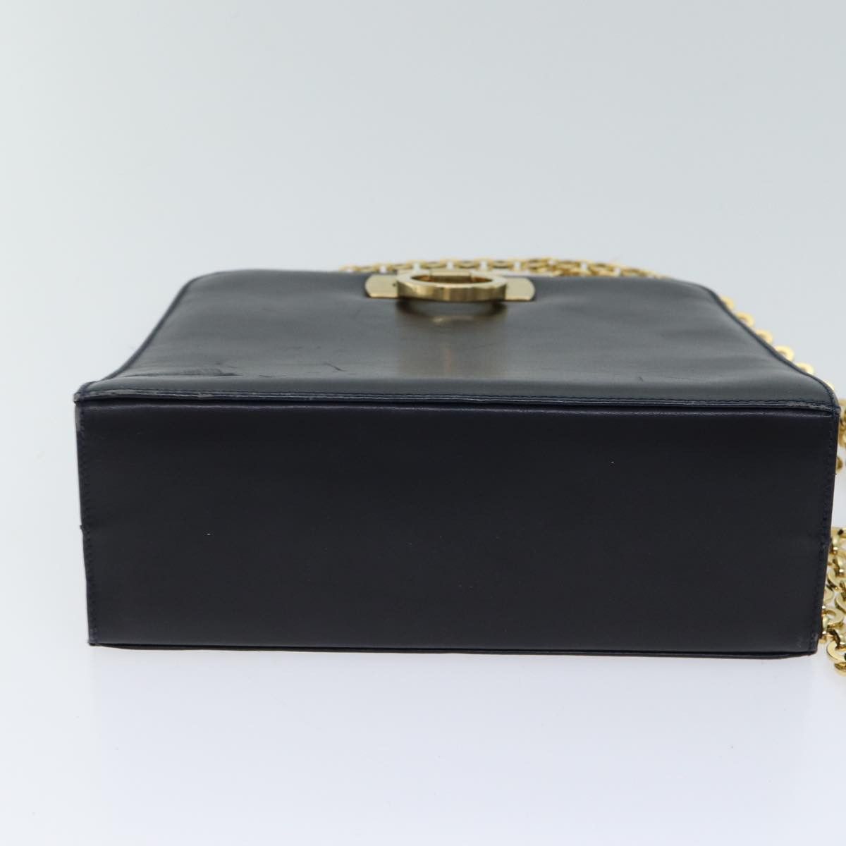 Salvatore Ferragamo Gancini Navy Leather Shoulder Bag (Pre-Owned) Size ONE SIZE - 3 Thumbnail