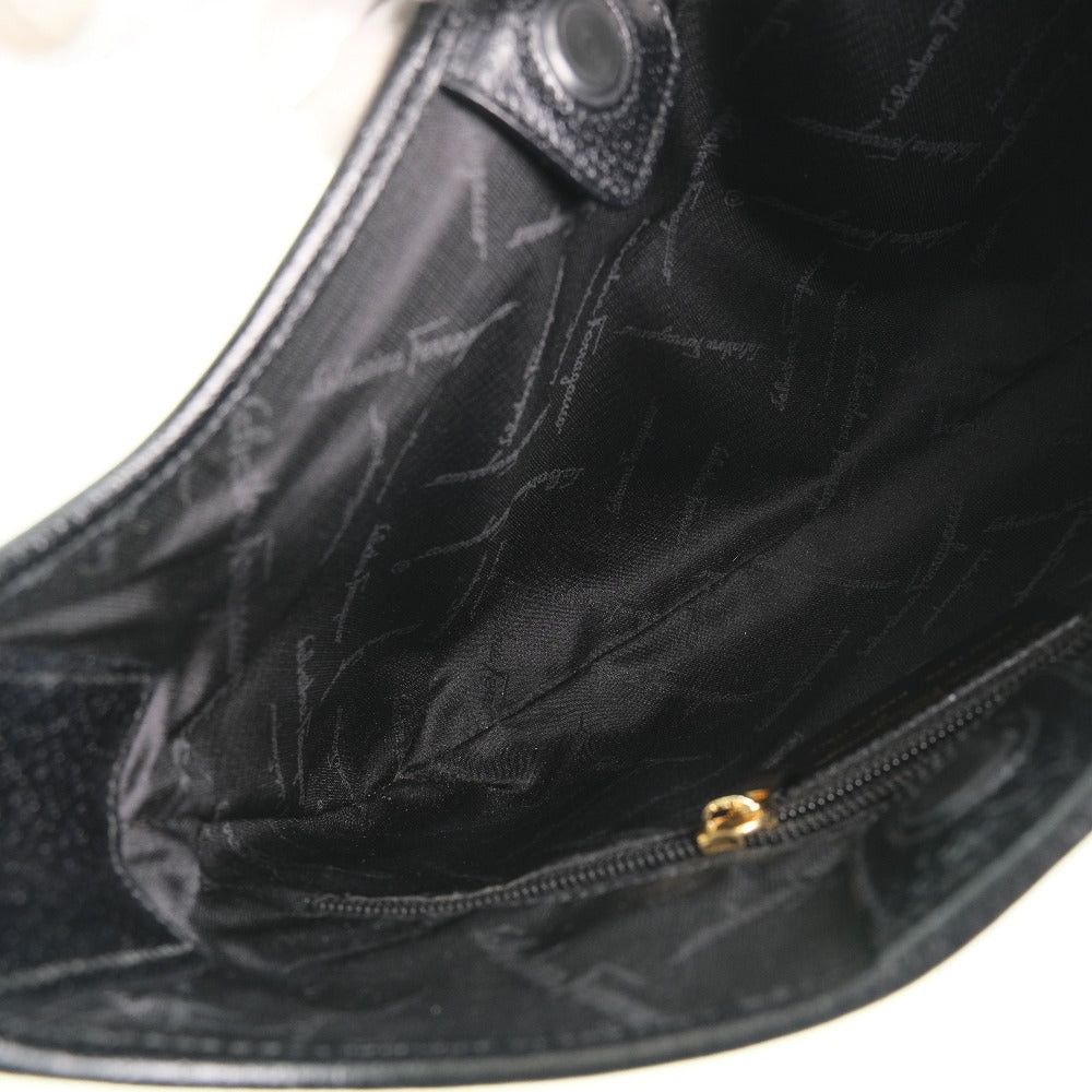 Salvatore Ferragamo Black Canvas Handbag (Pre-Owned) Size ONE SIZE - 12 Thumbnail