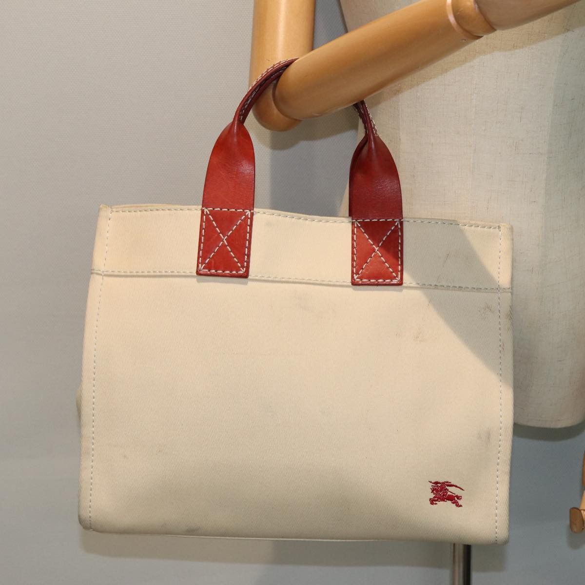 Burberry Beige Canvas Handbag (Pre-Owned) Size ONE SIZE - 7 Thumbnail