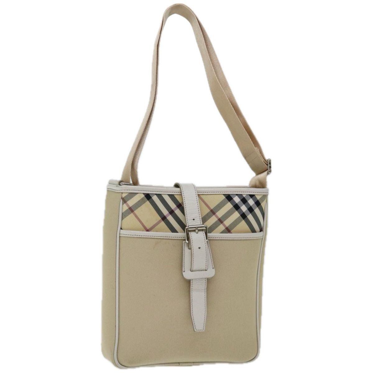 Burberry Nova Check Beige Canvas Shoulder Bag (Pre-Owned) Size ONE SIZE - 10 Thumbnail