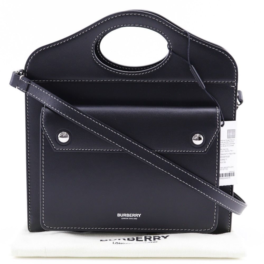 Burberry Black Leather Handbag (Pre-Owned) Size ONE SIZE - 6 Thumbnail