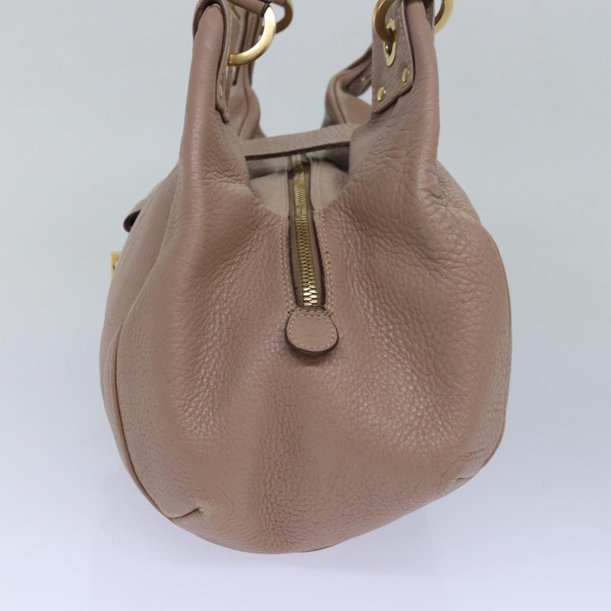 Gancini Beige Leather Handbag (Pre-Owned)