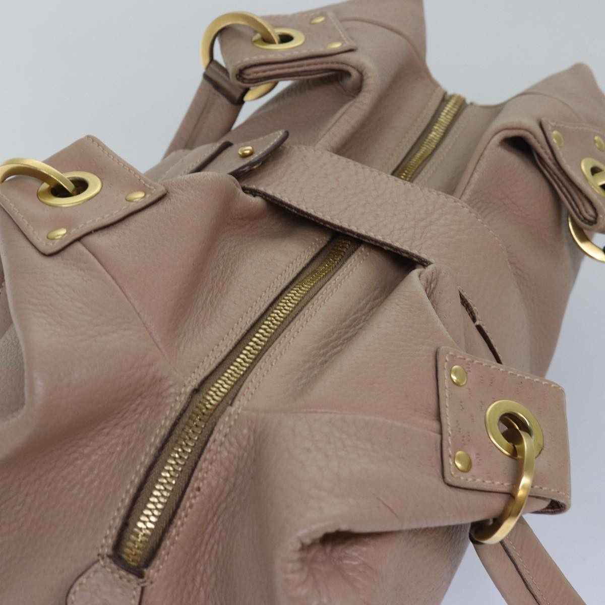 Gancini Beige Leather Handbag (Pre-Owned)