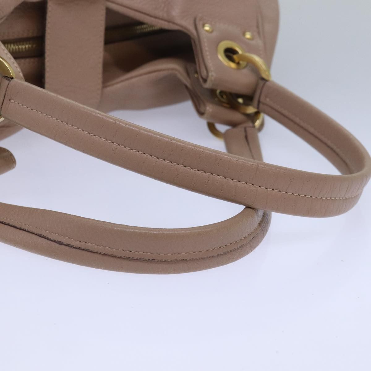 Gancini Beige Leather Handbag (Pre-Owned)
