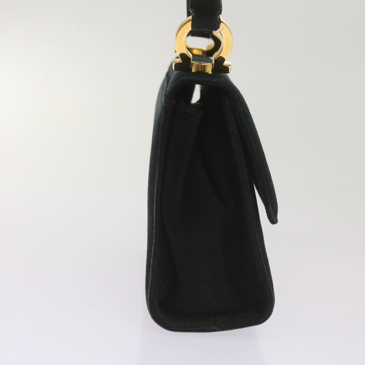 Salvatore Ferragamo Gancini Black Suede Shoulder Bag (Pre-Owned) Size ONE SIZE - 10 Thumbnail