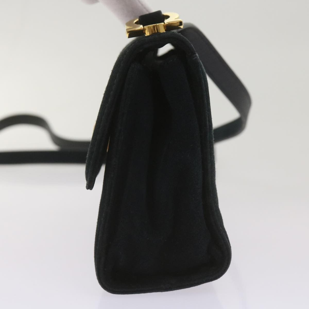 Salvatore Ferragamo Gancini Black Suede Shoulder Bag (Pre-Owned) Size ONE SIZE - 9 Thumbnail