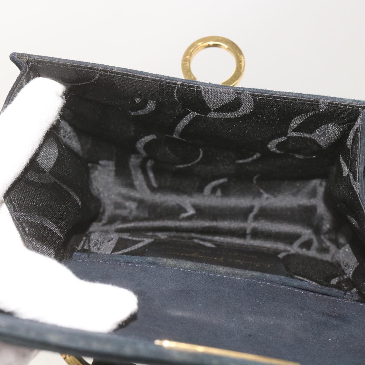 Salvatore Ferragamo Gancini Black Suede Shoulder Bag (Pre-Owned) Size ONE SIZE - 5 Thumbnail
